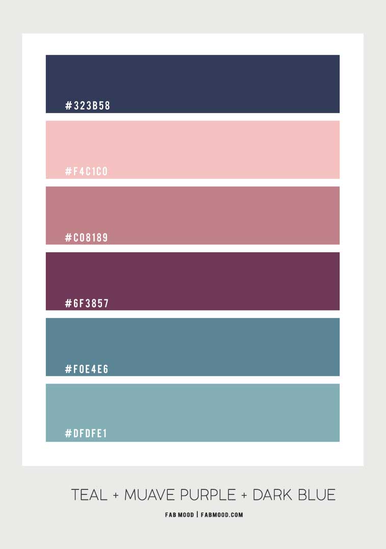 Peach Mauve Purple Navy Blue And Purple Colour Palette For Bedroom