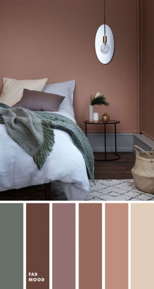 15 Earth Tone Colors For Bedroom { sandstone/copper tan + cool green }
