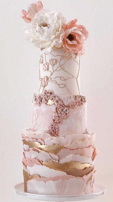 The 50 Most Beautiful Wedding Cakes - Luxury pink wedding cake with ...