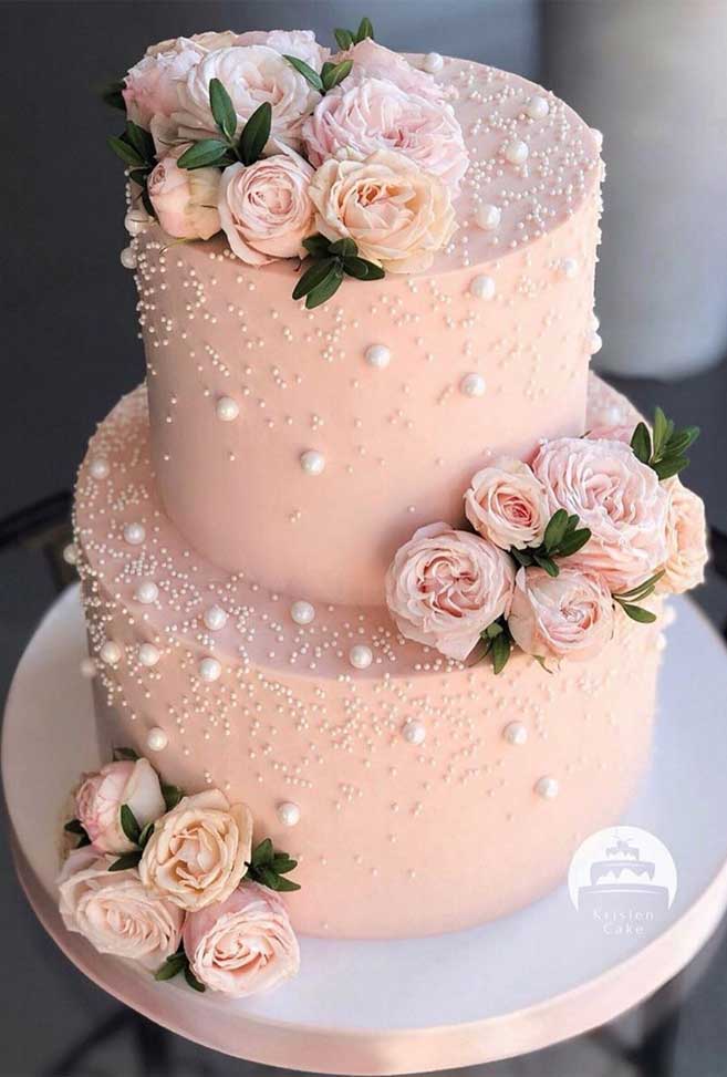The 50 Most Beautiful Wedding Cakes – Two tier pink wedding cake