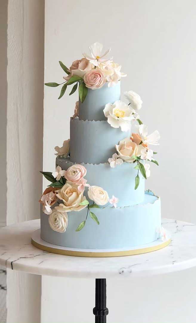 Baby Blue and White Wedding Cake | A Wedding Cake Blog