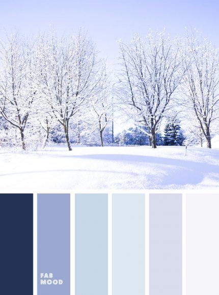 Lavender and blue winter color palette