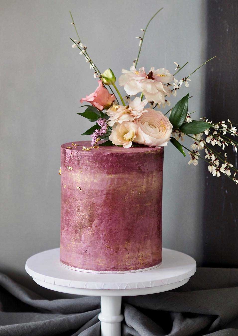 single tier wedding cake #cakedesigns