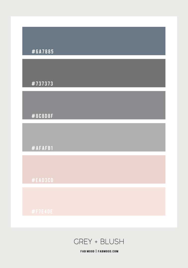 Pink and grey bedroom color palette