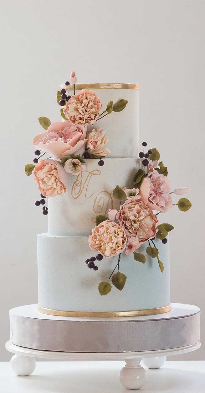 Buttercream Iced Sugar Ribbon Cake with sugar bow and edible flowers