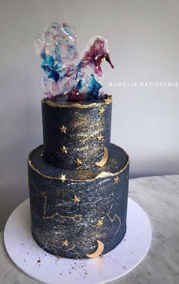 Possibly The Prettiest Wedding Cakes Ever | Dark blue Wedding cake...