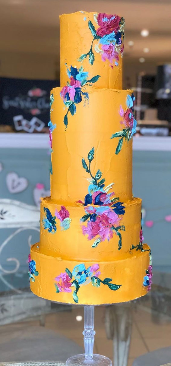 textured wedding cake #wedingcake #weddingcakes yellow wedding cake, buttercream wedding cake #buttercreamcake autumn wedding cake