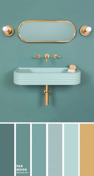 Designing a Stylish Contemporary Green and Gold Bathroom