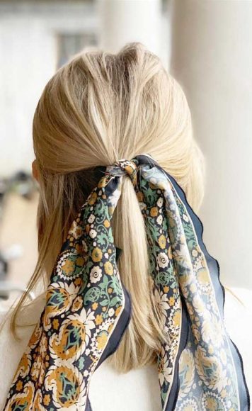 Fabulous Ways To Wear A Scarf & Hair Pin In Your Hair 2020