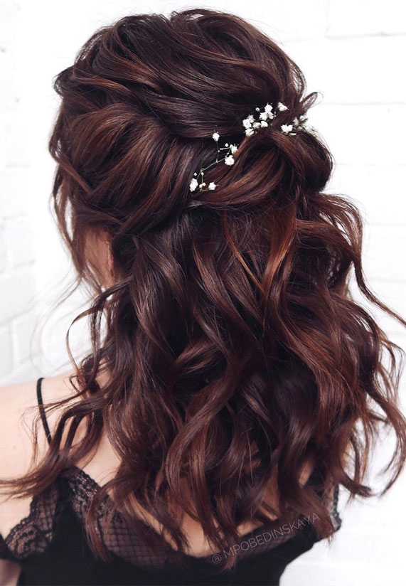 half up half down hairstyles , partial updo hairstyle , half up half down hairstyles wedding, fab mood, braid half up half down hairstyles , bridal hair , boho hairstyle #hair #weddinghairstyles #halfuphalfdown half up hairstyles for medium length hair, half up, hairstyle, hair, half up dos, half up hairstyle