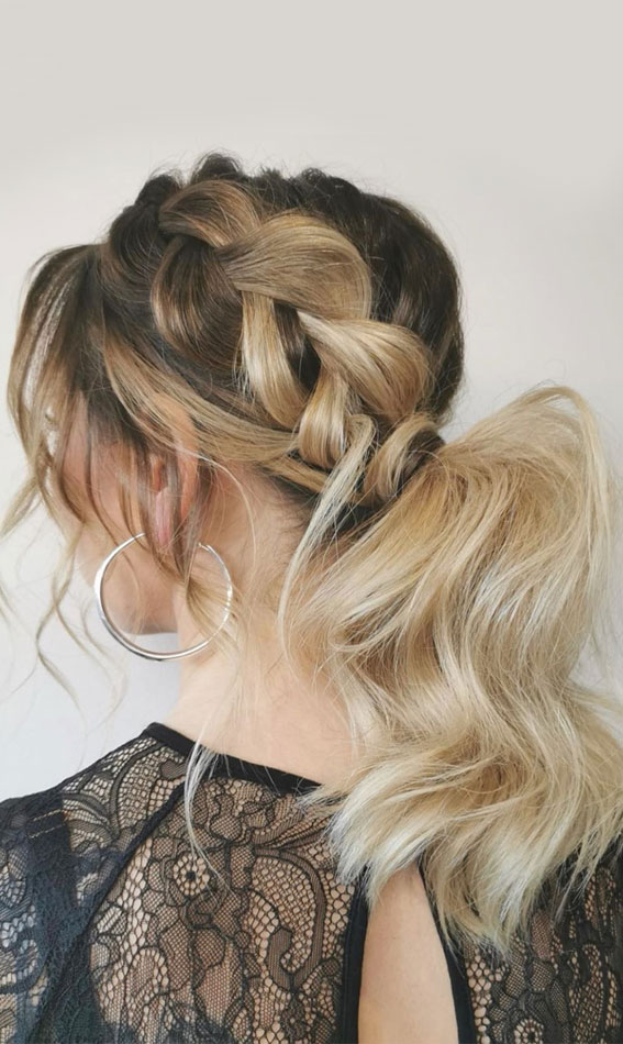 Gorgeous Ponytail Hairstyle To Complete Your Look This Spring Summer Chunky Braid