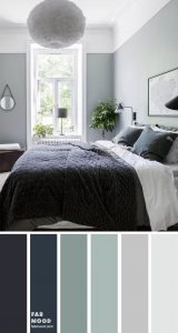 Blueberry and sage bedroom color