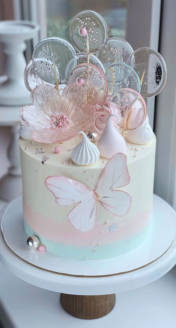 38+ Beautiful Cake Designs To Swoon : Soft Pink Cake for 26th Birthday