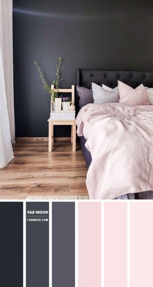 Blush and Charcoal Color Combos For Bedroom