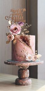 45 + The Most Creative Wedding Cake Designs - Pink and Gold Geode Cake