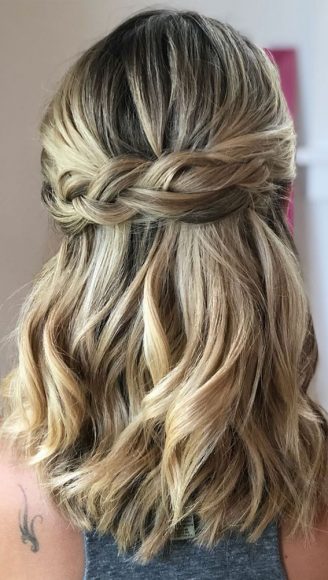 Gorgeous Half up hairstyles - 45 Stylish Ideas : half up medium length