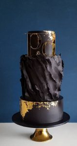 45 + The Most Creative Wedding Cake Designs - Black and gold Wedding Cake