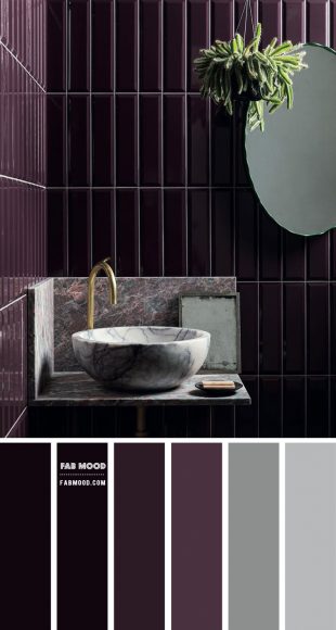 Designing a Sophisticated Purple Bathroom with Grey Accents