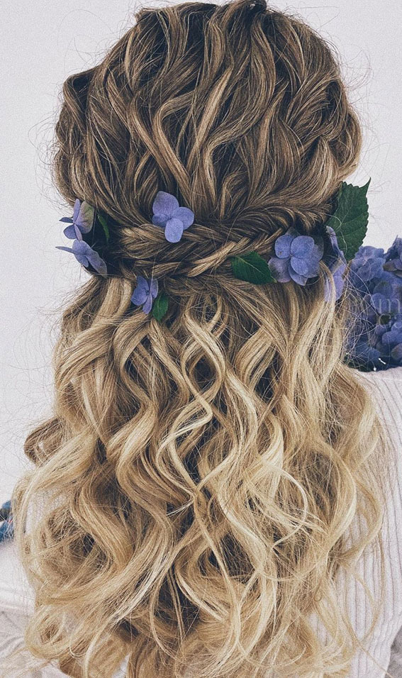 braided half up, half up half down hairstyle, casual half up half down hairstyles, wedding hairstyles, half up hairstyles , trendy half up half down hairstyles