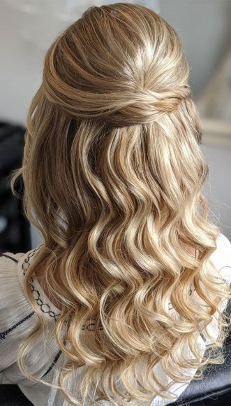 Gorgeous Half up hairstyles - 45 Stylish Ideas : Blonde half up