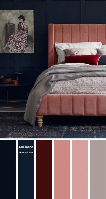 Navy Blue and Pink Bedroom Color Scheme