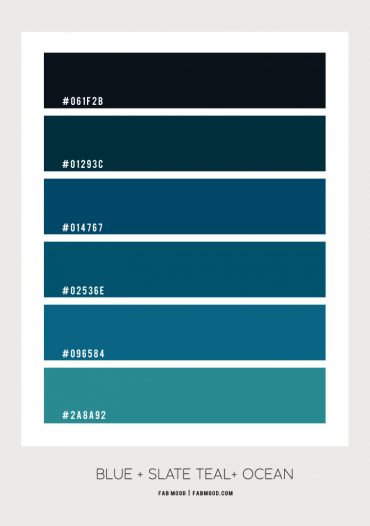 Deep Blue, Ocean and Slate Teal Bedroom Color