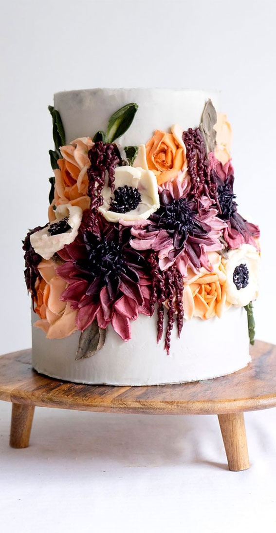 buttercream floral cake, best buttercream wedding cake, buttercream cake ideas, pretty buttercream cake, wedding cake buttercream , wedding cake ideas 2020, wedding cake trends 2020 #weddingcake #weddingcakes #bestwedding #cakeideas buttercream flower wedding cakes