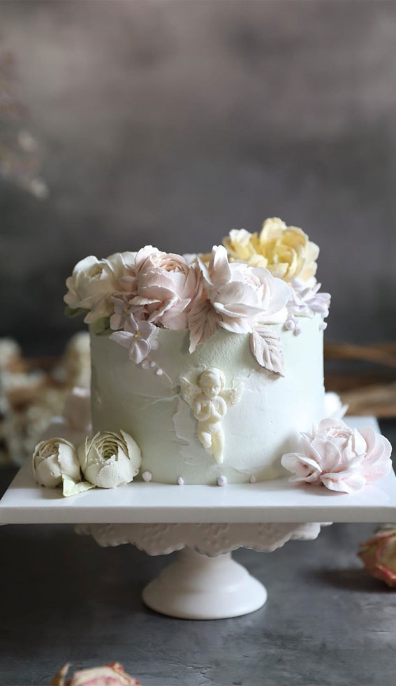 3 Tier Buttercream Mountains Wedding Cake – Rexburg Cakes