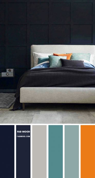 7 Calming Color Palettes For Bedroom – Dark Blue and Grey Bedroom Color