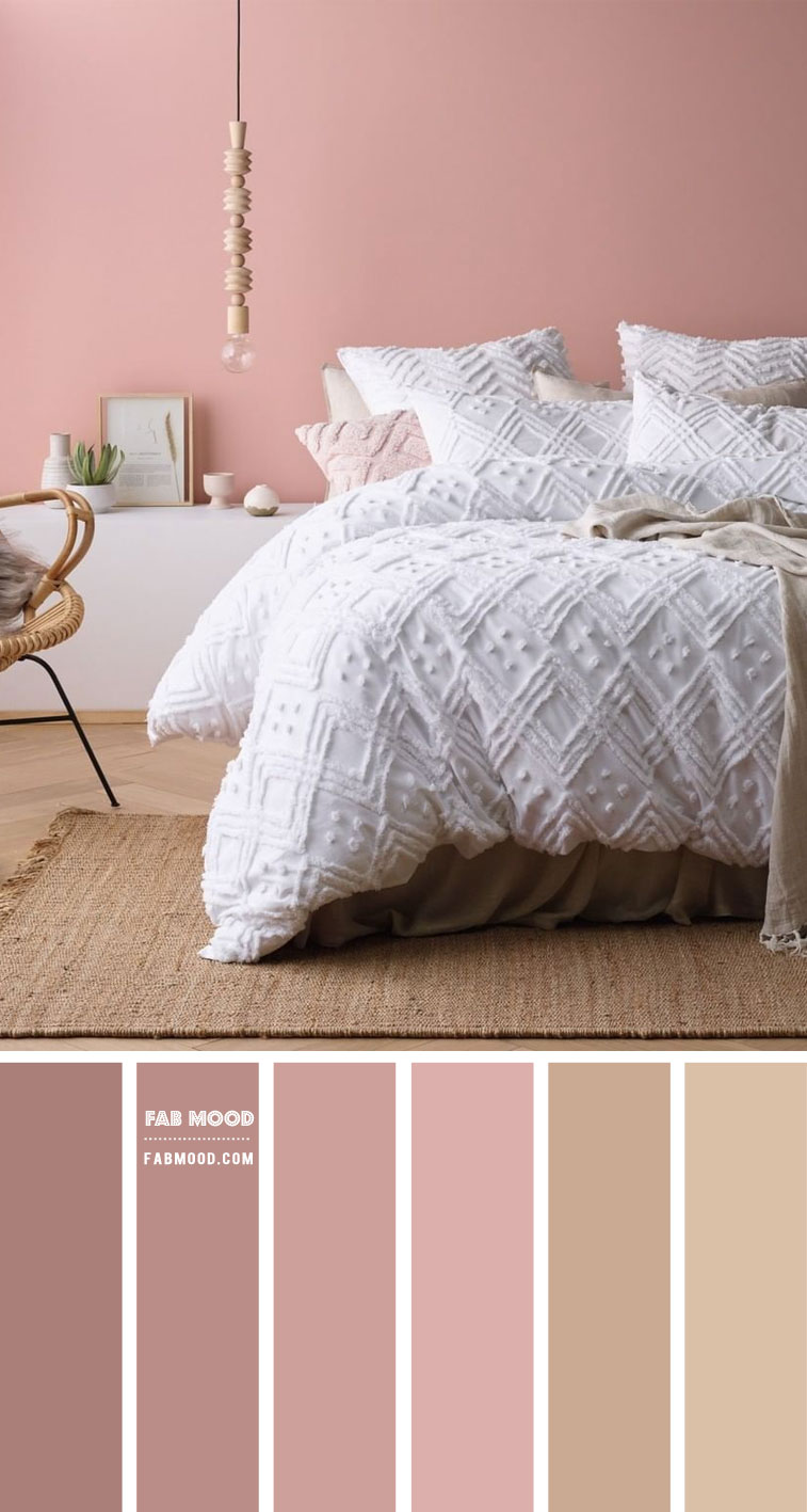 Dusty Rose and Taupe Bedroom Color Scheme