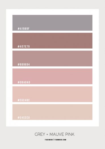 Grey and Mauve Pink Bedroom Colour Palette