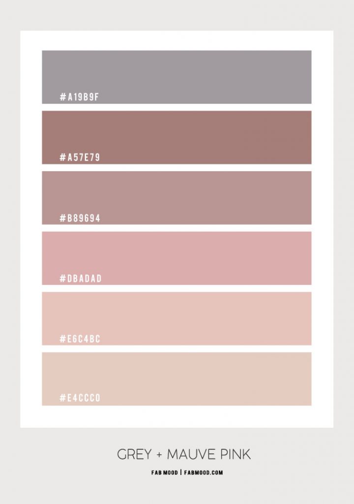 Grey and Mauve Pink Bedroom Colour Palette