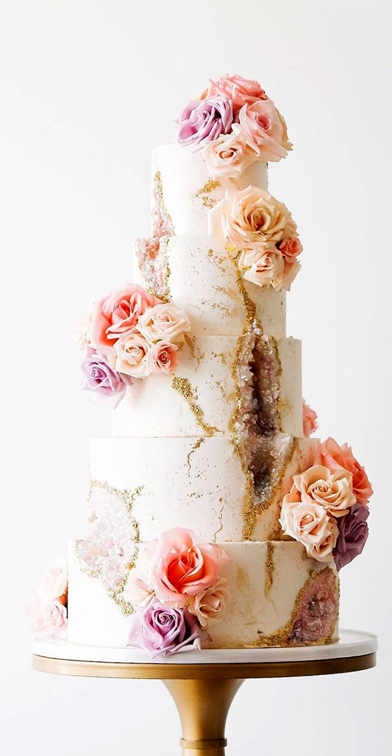 amethyst geode wedding cake, textured buttercream wedding cake, textured wedding cake, textured wedding cakes, concrete wedding cakes, wedding cake #weddingcake #cakedecorating wedding cake trends, wedding cakes 2020