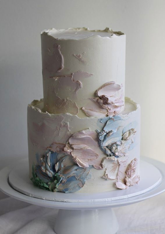 Carina's Cakes - Wedding cake with textured buttercream frosting. | Facebook