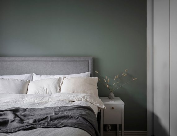 Slate Green and Grey Bedroom Color Scheme