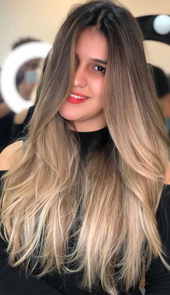 ombre blonde balayage hair, summer hair colors 2020, summer hair colors for brunettes, summer hair colors for short hair, summer hair 2020, bright summer hair colors, summer hair colors for dark skin #summerhair #besthaircolor #brunettebalayage #blondes #haircolor