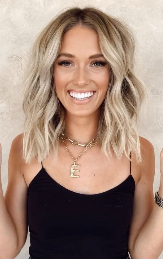 Gorgeous Hair Color Ideas That Worth Trying – Lob Blonde