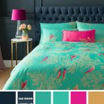 Midnight Blue, Blue Grey and Mauve Bedroom Color Scheme