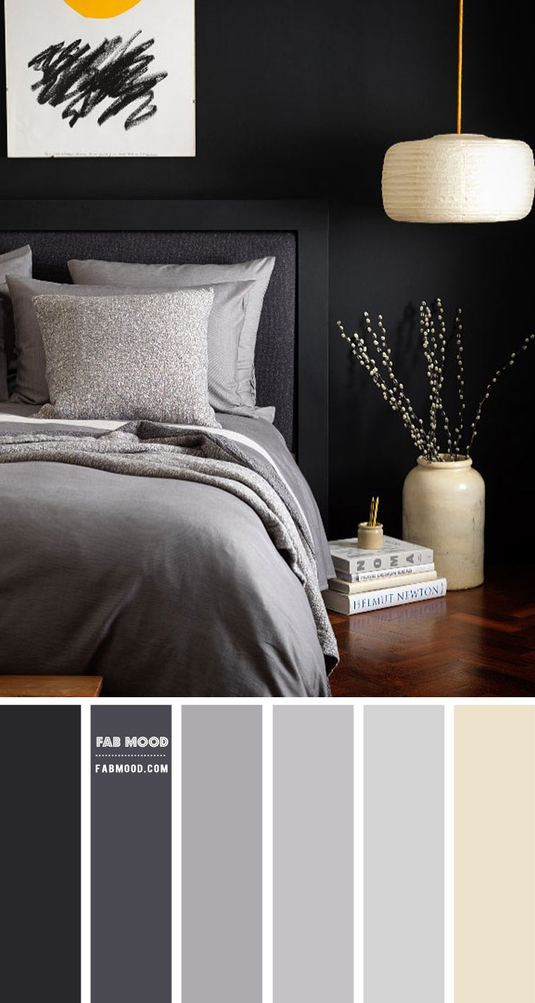 Charcoal and Jade Green Colour Scheme For Neutral Bedroom