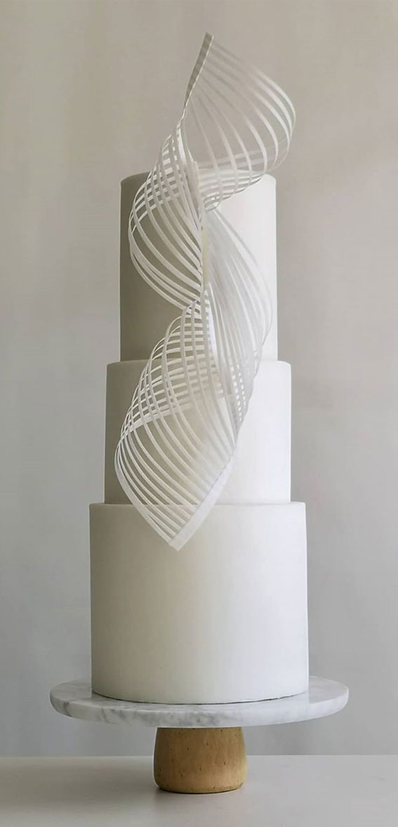 22 Clean and Contemporary Wedding Cakes : Art Inspired Wedding Cake