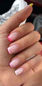 39 Chic Nail Design Ideas For Summer - Colored French Tips