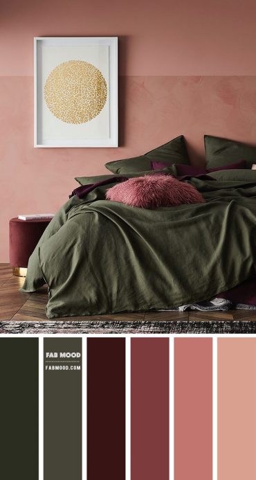 Green, Plum, Terracotta and Wine Bedroom Colour Scheme