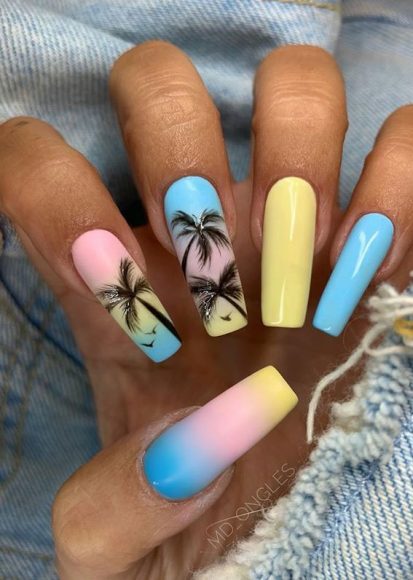 57 Pretty Nail Ideas The Nail Art Everyone’s Loving – Tropical Manicure