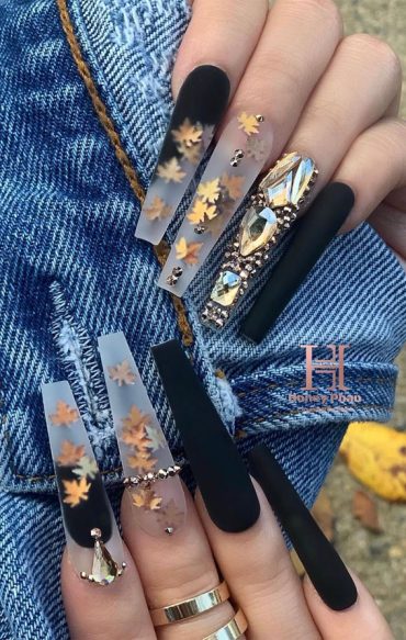 Trendy Fall Nails With Black