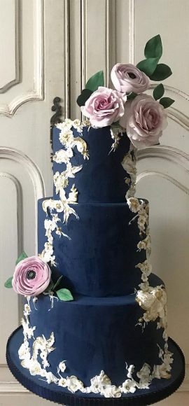 These 50 Jaw Dropping Wedding Cakes Deserve To Be Framed Matte Dark Blue 