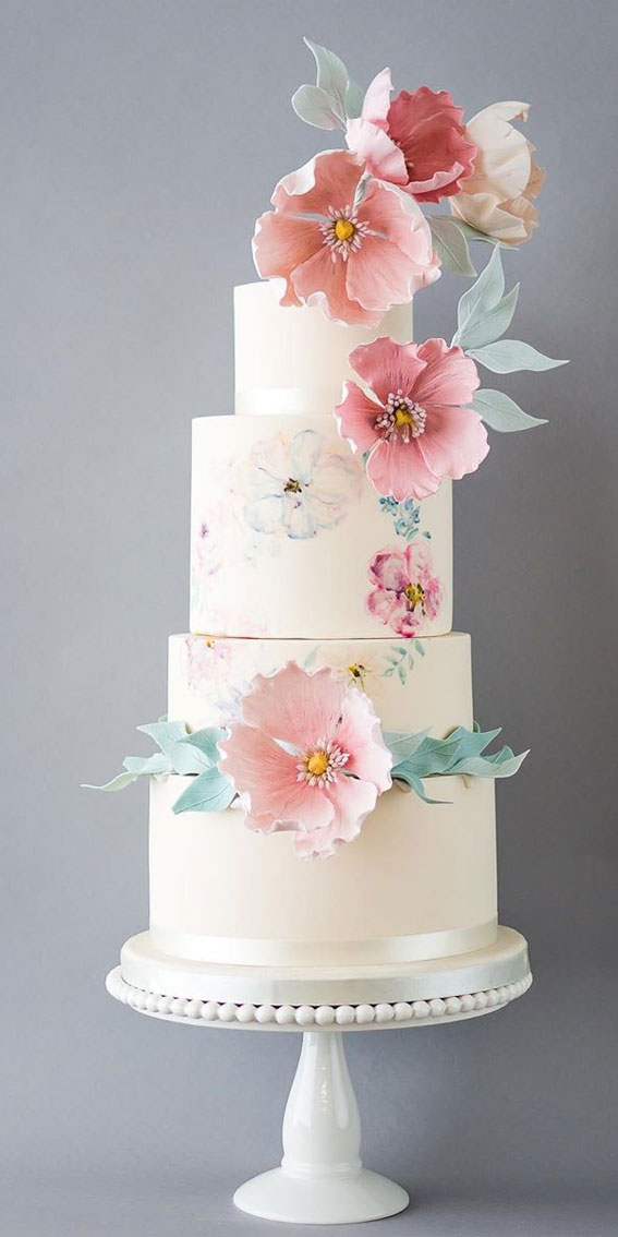 These 50 Jaw-Dropping Wedding Cakes Deserve To Be Framed : watercolor