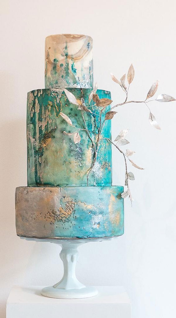 These 50 Jaw-Dropping Wedding Cakes Deserve To Be Framed : Shimmering Forest.