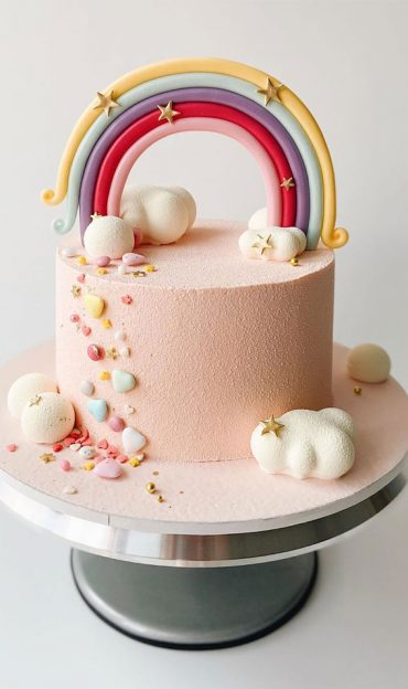 49 Cute Cake Ideas For Your Next Celebration : Rainbow birthday cake