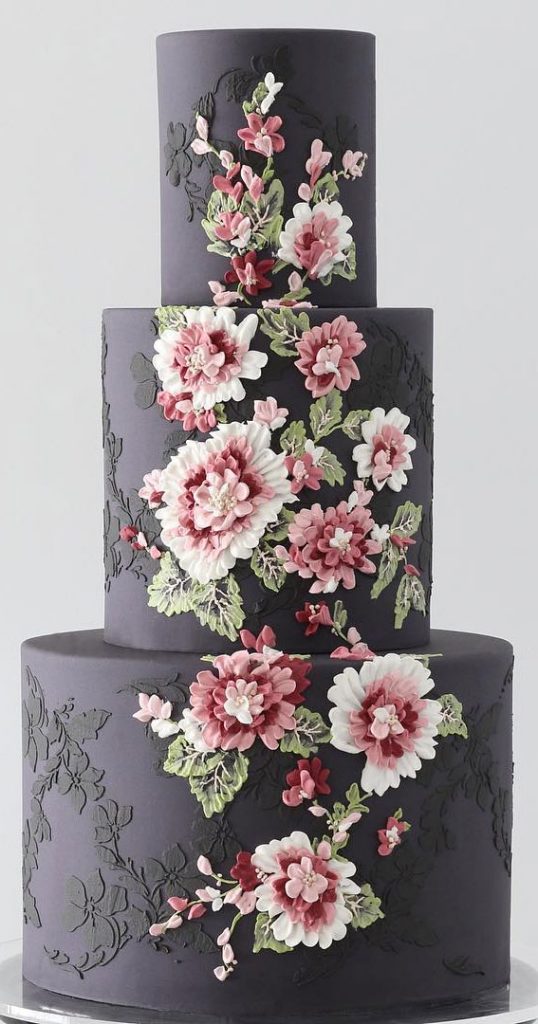 These 50 Jaw Dropping Wedding Cakes Deserve To Be Framed Black Wedding Cake 