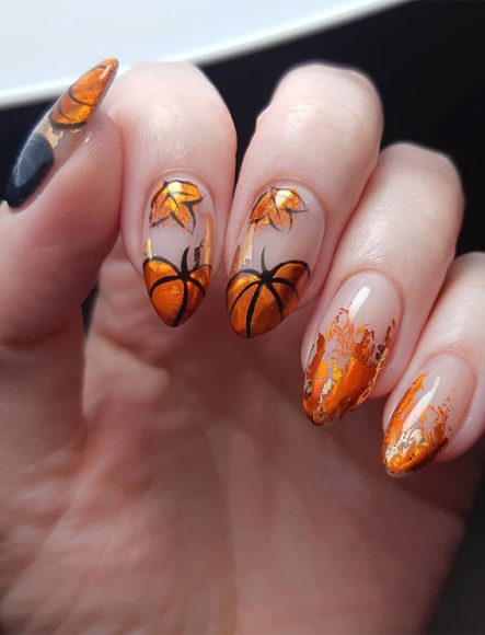 Pumpkin Patch Nail Design